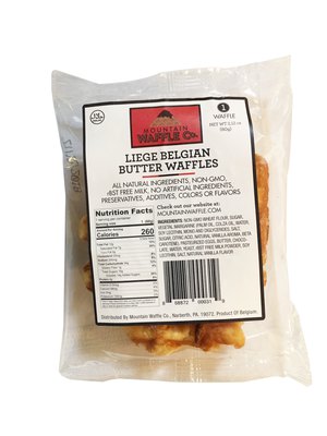 Individually wrapped Butter Medium Liège Belgian waffle