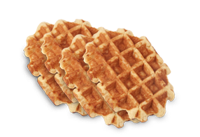 Four Large Butter Liège Belgian waffles