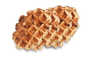 Four Large Dark Chocolate Chip Liège Belgian waffles
