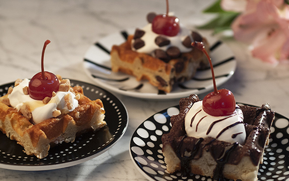 Three Liège Belgian waffle cakes
