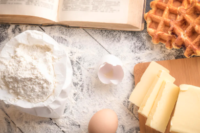 All-natural ingredients used in Mountain Waffle Co. Liège Belgian waffles